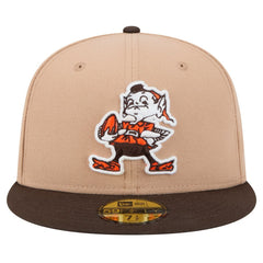 Cleveland Browns New Era Throwback Logo Main 59FIFTY Fitted Hat - Tan cheap