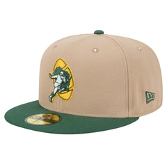 Green Bay Packers New Era Throwback Logo Main 59FIFTY Fitted Hat - Tan for sale