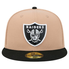 Las Vegas Raiders New Era Logo Main 59FIFTY Fitted Hat - Tan for sale