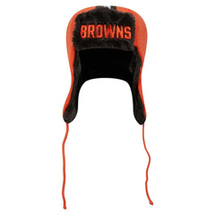 Cleveland Browns New Era Helmet Head Trapper Knit Hat - Orange outlet