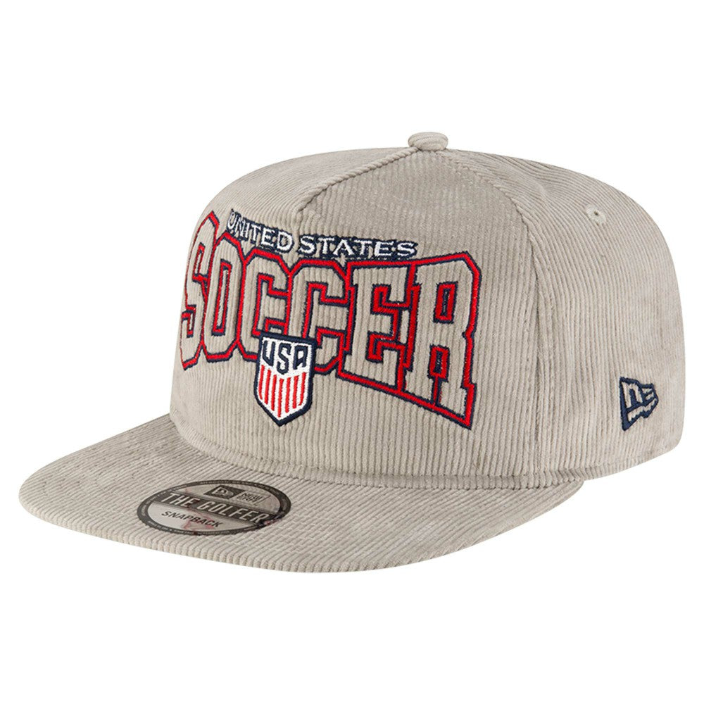 USMNT New Era Corduroy Golfer Adjustable Hat - Gray | New Era outlet