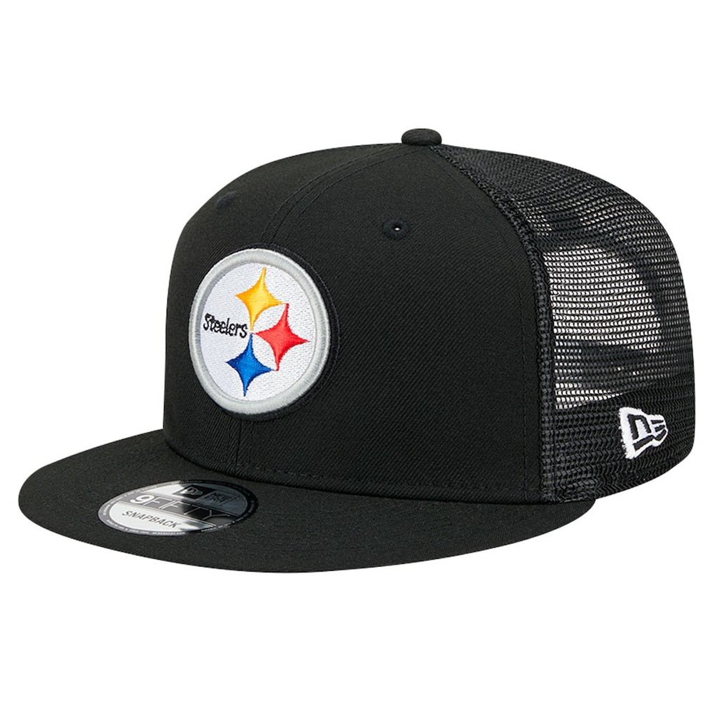 Pittsburgh Steelers New Era Main Trucker 9FIFTY Snapback Hat - Black for sale