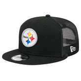 Pittsburgh Steelers New Era Main Trucker 9FIFTY Snapback Hat - Black for sale