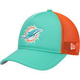 Miami Dolphins New Era Youth A-Frame 9FORTY Trucker Adjustable Hat - Aqua outlet