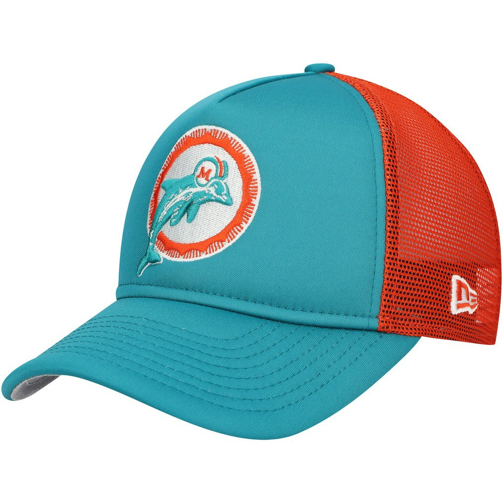 Miami Dolphins New Era Youth A-Frame 9FORTY Trucker Adjustable Hat - Aqua on sale