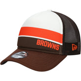 Cleveland Browns New Era Youth Sport Night Color Block 9FORTY A-Frame Trucker Adjustable Hat - Brown sale
