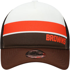 Cleveland Browns New Era Youth Sport Night Color Block 9FORTY A-Frame Trucker Adjustable Hat - Brown sale