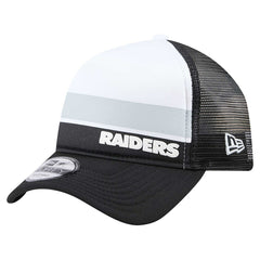 Las Vegas Raiders New Era Youth Sport Night Color Block 9FORTY A-Frame Trucker Adjustable Hat - Black for sale