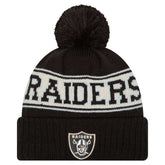 Las Vegas Raiders Youth New Era Retro Cuffed Knit Hat with Pom - Black discount