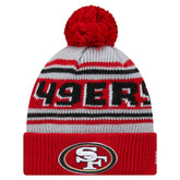 San Francisco 49ers New Era Youth Main Cuffed Knit Hat with Pom - Scarlet online