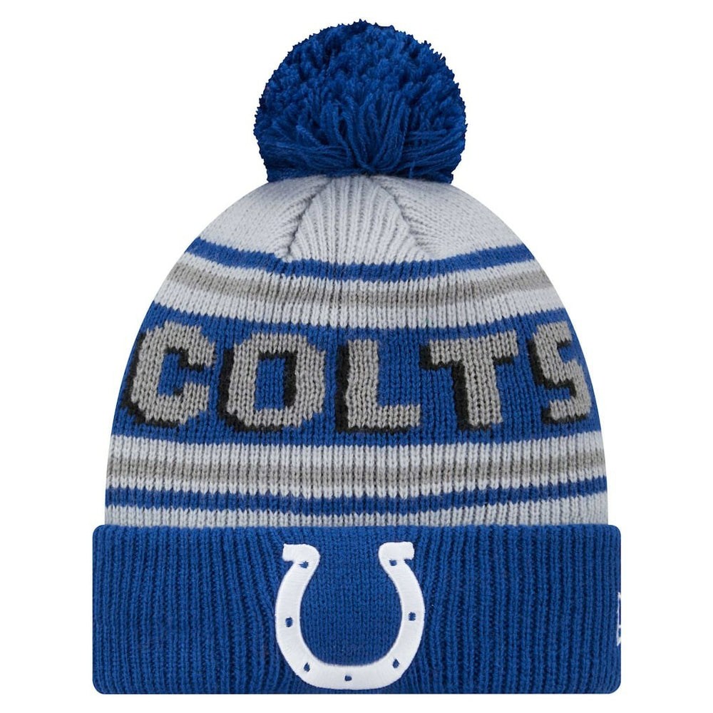 Indianapolis Colts New Era Youth Main Cuffed Knit Hat with Pom - Royal cheap