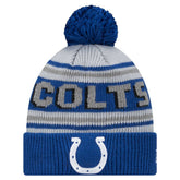 Indianapolis Colts New Era Youth Main Cuffed Knit Hat with Pom - Royal cheap
