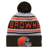 Cleveland Browns New Era Youth Main Cuffed Knit Hat with Pom - Brown cheap