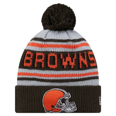 Cleveland Browns New Era Youth Main Cuffed Knit Hat with Pom - Brown cheap