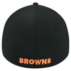 Cleveland Browns New Era Throwback Main 39THIRTY Flex Hat - Black discount