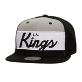 Los Angeles Kings Mitchell & Ness Retro Script Colorblock Snapback Hat Black