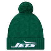 New York Jets New Era Women's Cable Cuffed Knit Hat with Pom - Green discount
