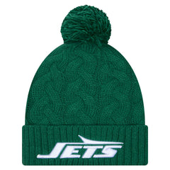 New York Jets New Era Women's Cable Cuffed Knit Hat with Pom - Green discount