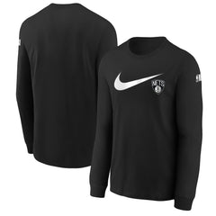 Brooklyn Nets Youth Swoosh Long Sleeve T-Shirt - Black | Nike discount