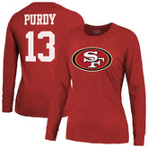Brock Purdy San Francisco 49ers Majestic Threads Women's Player Name & Number Long Sleeve T-Shirt - Scarlet outlet