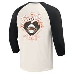 San Francisco Giants Darius Rucker Collection Cooperstown Collection Raglan 3/4-Sleeve T-Shirt - Black/White
