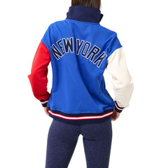 New York Yankees Terez Women's Classic Colorblock Quarter-Zip Sweatshirt - Blue/Navy