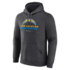 Los Angeles Chargers Team Lockup Pullover Hoodie - Charcoal outlet