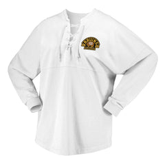 Boston Bruins Fanatics Women's 100th Anniversary Spirit Jersey T-Shirt White