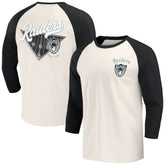 Las Vegas Raiders Darius Rucker Collection Raglan 3/4 Sleeve T-Shirt - Black/White discount