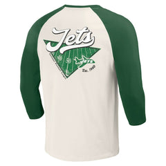 New York Jets Darius Rucker Collection Raglan 3/4 Sleeve T-Shirt - Kelly Green/White cheap