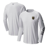 Vegas Golden Knights Columbia Terminal Tackle Omni-Shade Raglan Long Sleeve T-Shirt White