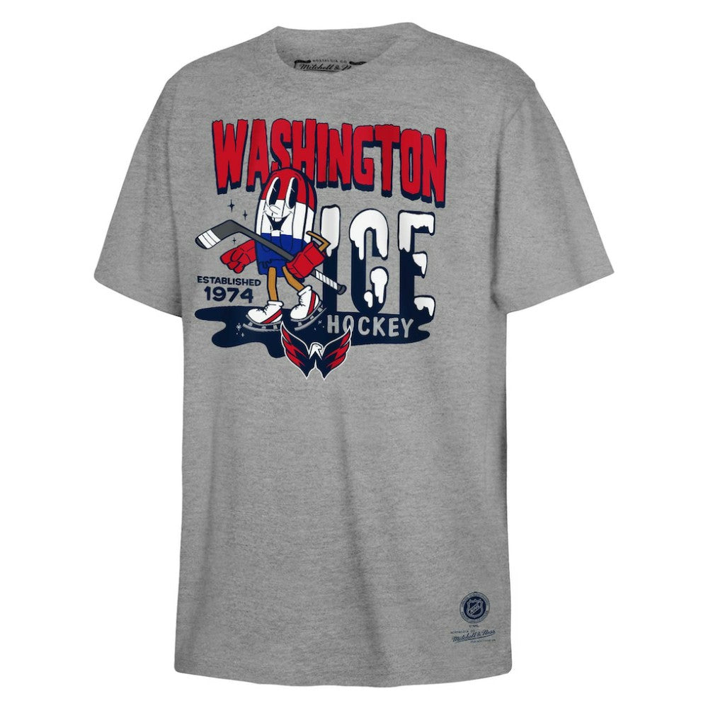 Washington Capitals Mitchell & Ness Youth Ice Hockey T-Shirt Gray