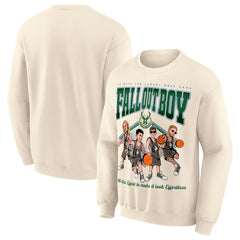 Fall Out Boy x Milwaukee Bucks Unisex So Much For (2our) Dust Pullover Sweatshirt - Cream for sale