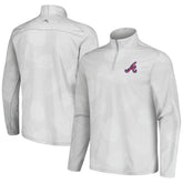 Atlanta Braves Tommy Bahama Delray Frond IslandZone Half-Zip Jacket - Gray