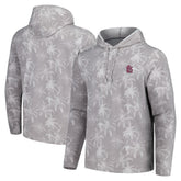 St. Louis Cardinals Tommy Bahama Palm Frenzy Hoodie Long Sleeve T-Shirt - Gray