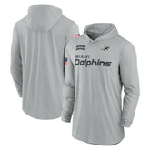 Miami Dolphins 2024 Salute to Service Lightweight Dri-FIT Long Sleeve Hoodie T-Shirt - Gray | Nike outlet
