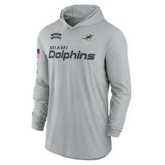 Miami Dolphins 2024 Salute to Service Lightweight Dri-FIT Long Sleeve Hoodie T-Shirt - Gray | Nike outlet