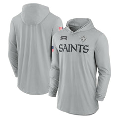 New Orleans Saints 2024 Salute to Service Lightweight Dri-FIT Long Sleeve Hoodie T-Shirt - Gray | Nike discount