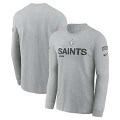 New Orleans Saints 2024 Salute To Service Long Sleeve T-Shirt - Gray | Nike on sale