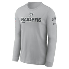Las Vegas Raiders 2024 Salute To Service Long Sleeve T-Shirt - Gray | Nike outlet