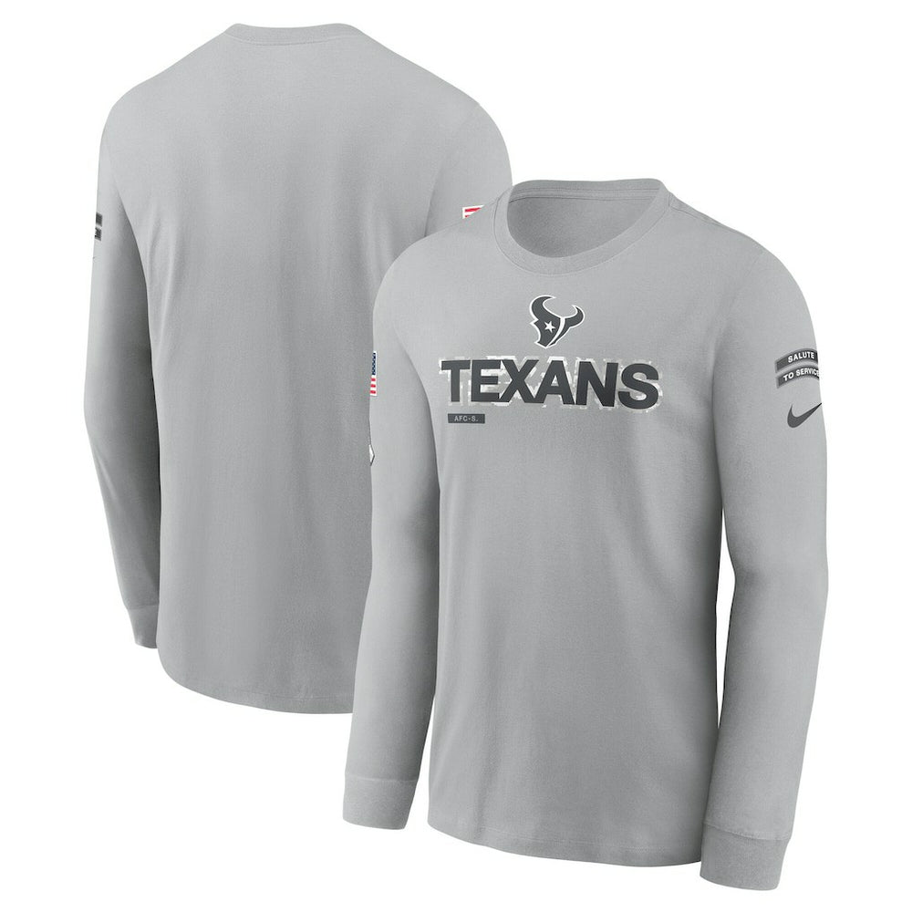 Houston Texans 2024 Salute To Service Long Sleeve T-Shirt - Gray | Nike outlet