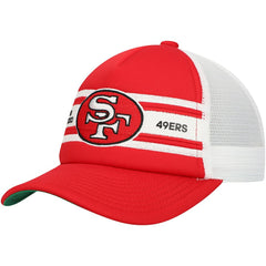 San Francisco 49ers Youth Stripe Trucker Adjustable Hat - Scarlet sale