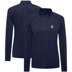 USWNT Levelwear Women's Kinetic Insignia Quarter-Zip Pullover - Navy discount