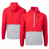 Cincinnati Reds Cutter & Buck City Connect Charter Eco Recycled Half-Zip Anorak Jacket - Red/Gray