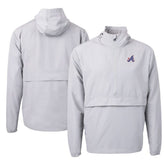 Atlanta Braves Cutter & Buck City Connect Charter Eco Recycled Half-Zip Anorak Jacket - Gray