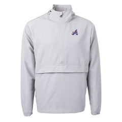 Atlanta Braves Cutter & Buck City Connect Charter Eco Recycled Half-Zip Anorak Jacket - Gray