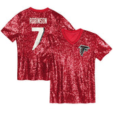 Bijan Robinson Atlanta Falcons Girls Youth Sequin V-Neck Fashion Jersey - Red for sale