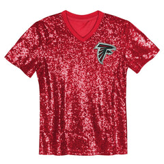 Bijan Robinson Atlanta Falcons Girls Youth Sequin V-Neck Fashion Jersey - Red for sale