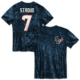 C.J. Stroud Houston Texans Girls Youth Sequin V-Neck Fashion Jersey - Navy online