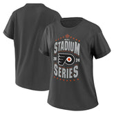 Philadelphia Flyers WEAR by Erin Andrews Women's 2024 NHL Stadium Series Boyfriend T-Shirt Charcoal